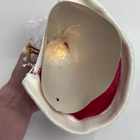 Vintage Christmas Santa Claus Tree Topper 9" Red Velvet Robe Saint Nick Holiday - Picture 6 of 8